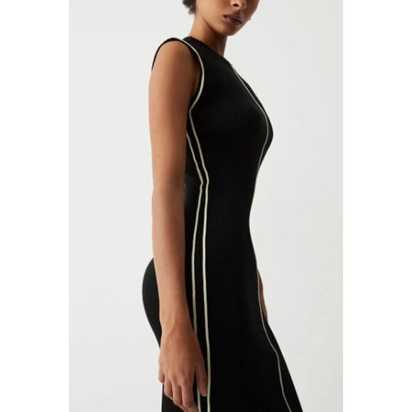 Contrast Piping Midi Sweater Dress | Size Small (4) | Commense - Picture 2 of 5